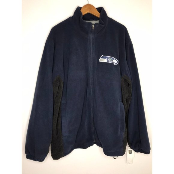 NFL Other - Seattle Seahawks Men's Fleece Jersey Knit Lined Heavy Full Zip Sweater New